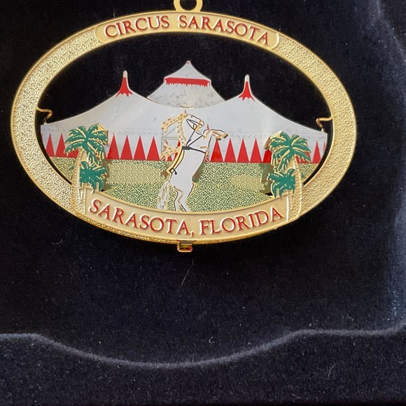Circus Sarasota Etched Brass Cutout Ornament Florida - Picture 2 of 3